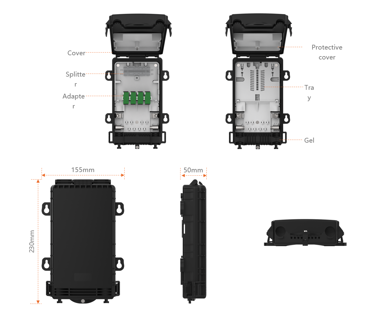 Gel splice closure size Gel splice closure size