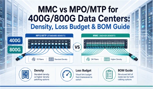 MMC vs MPO/MTP for 400G/800G Data Centers: Density, Loss Budget & BOM Guide | Glory Optics