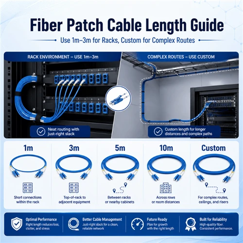 Fiber Patch Cable Length Guide: Use 1m–3m for Racks, Custom for Complex Routes