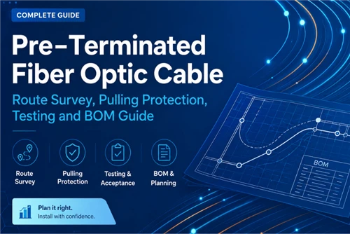 Pre-Terminated Fiber Optic Cable: Route Survey, Pulling Protection, Testing and BOM Guide